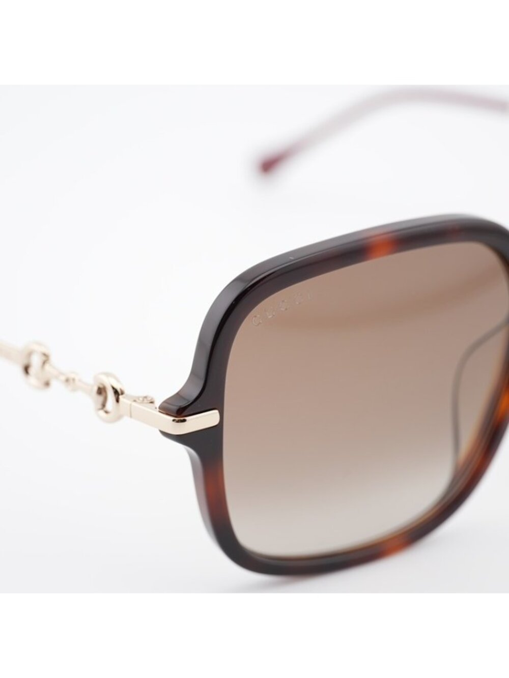 Gucci GG0884SA 002 Sunglasses Havana Square Frame, Brown Lenses - Picture 8 of 12